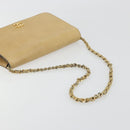 CHANEL Matelasse Chain Shoulder Bag Leather Beige Gold CC Auth ka5721-7