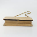 CHANEL Matelasse Chain Shoulder Bag Leather Beige Gold CC Auth ka5721-9