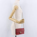 GUCCI Chain Shoulder Wallet Leather Red Gold 510314 Auth ka5723A-23