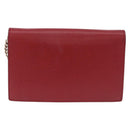 GUCCI Chain Shoulder Wallet Leather Red Gold 510314 Auth ka5723A-3