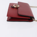 GUCCI Chain Shoulder Wallet Leather Red Gold 510314 Auth ka5723A-4