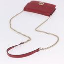 GUCCI Chain Shoulder Wallet Leather Red Gold 510314 Auth ka5723A-7
