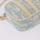 Christian Dior Trotter Canvas Hand Pouch PVC Light Blue Silver Auth ka5724A-9