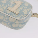 Christian Dior Trotter Canvas Hand Pouch PVC Light Blue Silver Auth ka5724A-14
