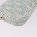 Christian Dior Trotter Canvas Hand Pouch PVC Light Blue Silver Auth ka5724A-15