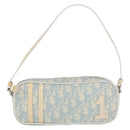 Christian Dior Trotter Canvas Hand Pouch PVC Light Blue Silver Auth ka5724A-13