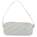 Christian Dior Trotter Canvas Hand Pouch PVC Light Blue Silver Auth ka5724A-2