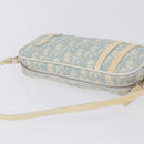 Christian Dior Trotter Canvas Hand Pouch PVC Light Blue Silver Auth ka5724A-6