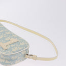 Christian Dior Trotter Canvas Hand Pouch PVC Light Blue Silver Auth ka5724A-8