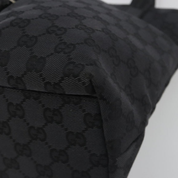 GUCCI GG Canvas Tote Bag Black Silver 002 1076 2684 Auth ka5725