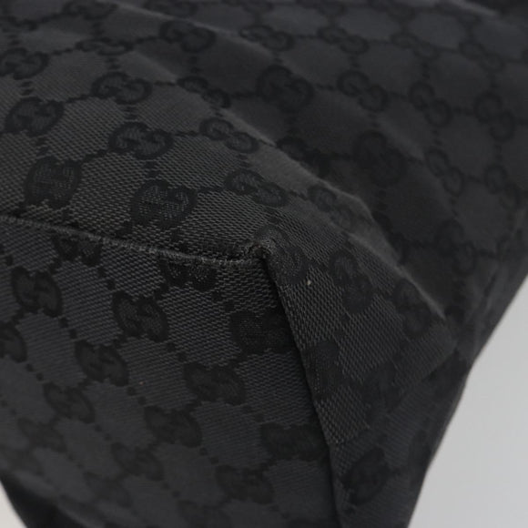 GUCCI GG Canvas Tote Bag Black Silver 002 1076 2684 Auth ka5725