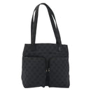 GUCCI GG Canvas Tote Bag Black Silver 002 1076 2684 Auth ka5725-2
