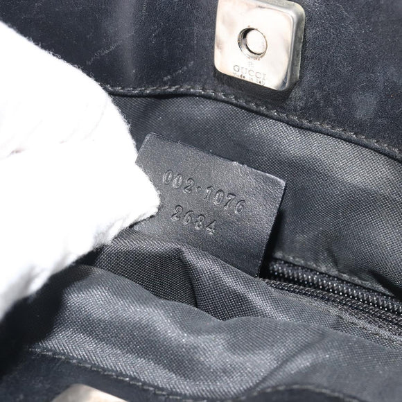 GUCCI GG Canvas Tote Bag Black Silver 002 1076 2684 Auth ka5725
