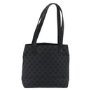 GUCCI GG Canvas Tote Bag Black Silver 002 1076 2684 Auth ka5725-3