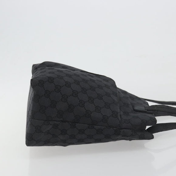 GUCCI GG Canvas Tote Bag Black Silver 002 1076 2684 Auth ka5725