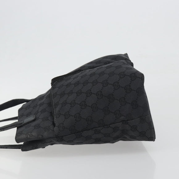 GUCCI GG Canvas Tote Bag Black Silver 002 1076 2684 Auth ka5725