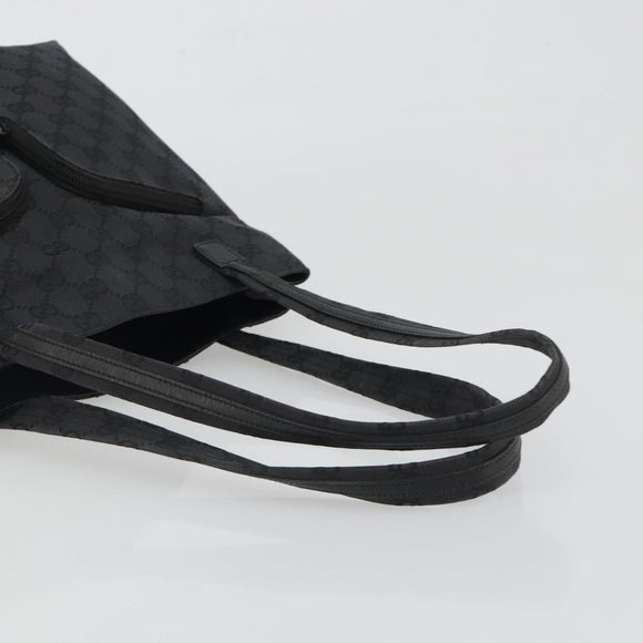 GUCCI GG Canvas Tote Bag Black Silver 002 1076 2684 Auth ka5725