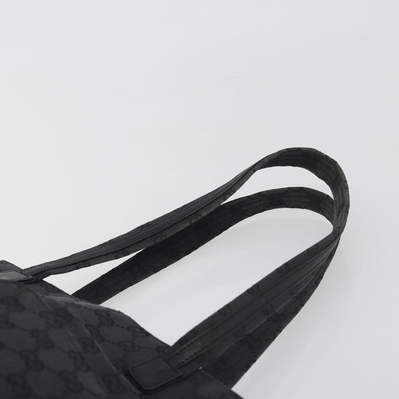 GUCCI GG Canvas Tote Bag Black Silver 002 1076 2684 Auth ka5725