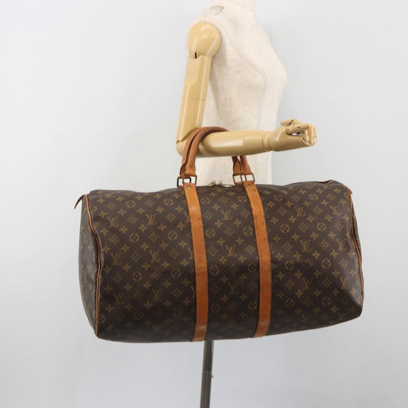 LOUIS VUITTON Monogram Keepall 55 Boston Bag M41424 LV Auth ka5726