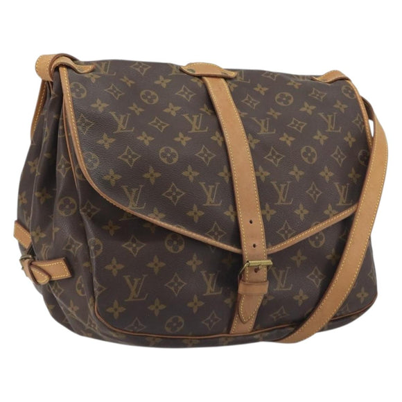 LOUIS VUITTON Monogram Saumur 35 Shoulder Bag M42254 LV Auth ka5729