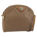 Christian Dior Shoulder Bag Leather Beige Gold Auth ka5732-1