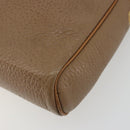 Christian Dior Shoulder Bag Leather Beige Gold Auth ka5732-10
