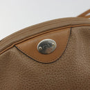 Christian Dior Shoulder Bag Leather Beige Gold Auth ka5732-15