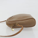Christian Dior Shoulder Bag Leather Beige Gold Auth ka5732-5