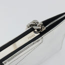 FENDI Chain Hand Bag Leather Silver Auth ka5733A-10