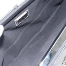 FENDI Chain Hand Bag Leather Silver Auth ka5733A-12
