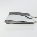 FENDI Chain Hand Bag Leather Silver Auth ka5733A-3