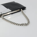 FENDI Chain Hand Bag Leather Silver Auth ka5733A-7