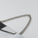 FENDI Chain Hand Bag Leather Silver Auth ka5733A-8