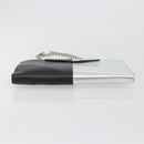 FENDI Chain Hand Bag Leather Silver Auth ka5733A-5