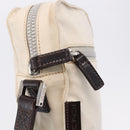 FENDI Shoulder Pouch Canvas Beige Silver Auth ka5734-10