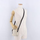 FENDI Shoulder Pouch Canvas Beige Silver Auth ka5734-22