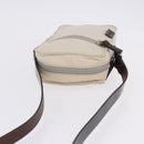 FENDI Shoulder Pouch Canvas Beige Silver Auth ka5734-6