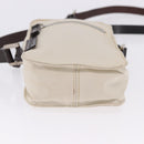 FENDI Shoulder Pouch Canvas Beige Silver Auth ka5734-5