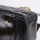 CHANEL Matelasse Chain Hand Bag Patent leather Black Gold CC Auth ka5737-12