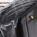 CHANEL Matelasse Chain Hand Bag Patent leather Black Gold CC Auth ka5737-13
