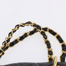 CHANEL Matelasse Chain Hand Bag Patent leather Black Gold CC Auth ka5737-8