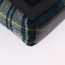 BALENCIAGA Cabas XS Tote Bag Wool 2way Green Silver 390346 Auth ka5745A-15