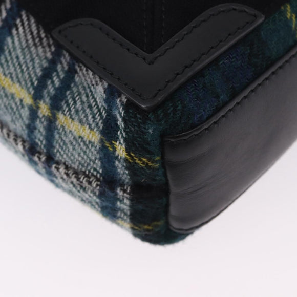 BALENCIAGA Cabas XS Tote Bag Wool 2way Green Silver 390346 Auth ka5745A