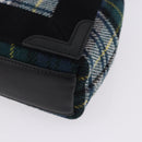 BALENCIAGA Cabas XS Tote Bag Wool 2way Green Silver 390346 Auth ka5745A-10