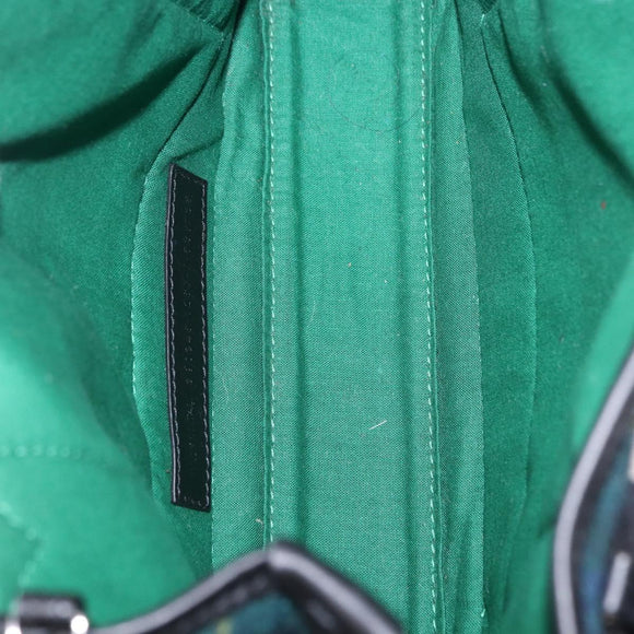 BALENCIAGA Cabas XS Tote Bag Wool 2way Green Silver 390346 Auth ka5745A