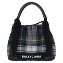 BALENCIAGA Cabas XS Tote Bag Wool 2way Green Silver 390346 Auth ka5745A-13