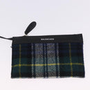 BALENCIAGA Cabas XS Tote Bag Wool 2way Green Silver 390346 Auth ka5745A-22