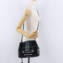 BALENCIAGA Cabas XS Tote Bag Wool 2way Green Silver 390346 Auth ka5745A-25