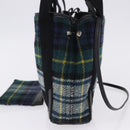 BALENCIAGA Cabas XS Tote Bag Wool 2way Green Silver 390346 Auth ka5745A-3