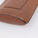 LOEWE Dice Pocket Shoulder Pouch Leather Brown Auth ka5746-12